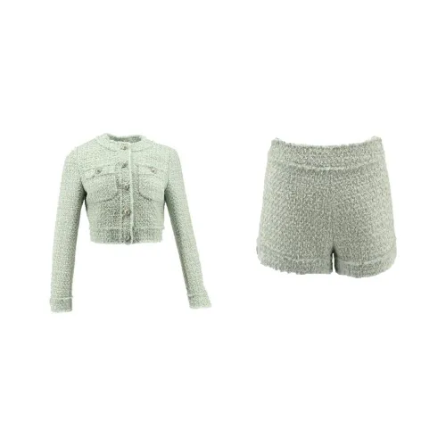 MIMI PLANGE Повседневный костюм женский мятно-зеленый цветочный твид