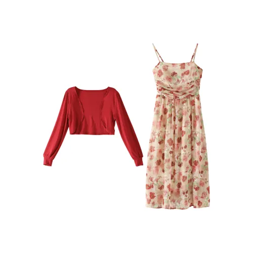 IQC Красный+Многоцветный Женские Комплекты с юбкой