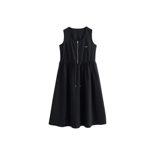 Initial Language Без рукавов Платье Женское Черное