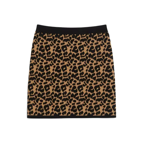MaxMara Domizia Collection Жаккардовая пряжа Mini Skirt Повседневные короткие юбки Женские Черный