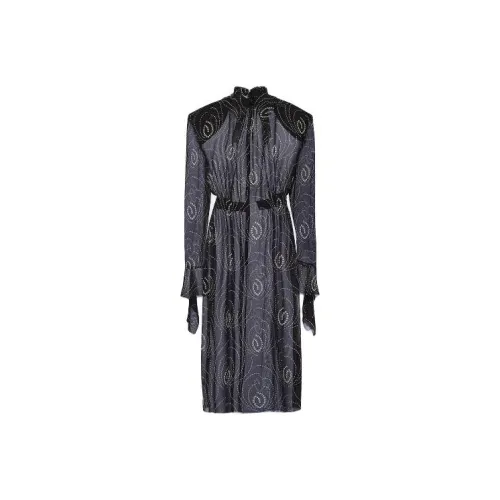 PRADA Черное Женское Длинное Платье с Рукавами