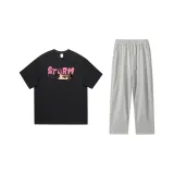 Комплект одежды (Черный топ + Серые штаны)