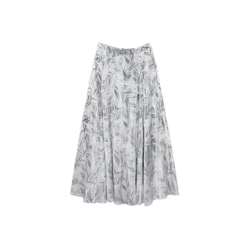 No Restrictions Повседневный Длинный Юбка Женская Черный Белый С принтом