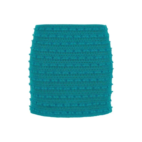 Self Портрет Бирюзовый Женские Повседневные Короткие Юбки