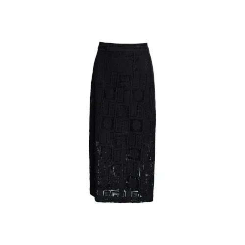 ROEYSHOUSE Повседневный Длинный Юбка Женские Черный