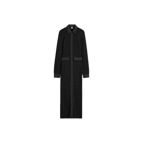 TOTEME Длинное платье с длинными рукавами женское черное