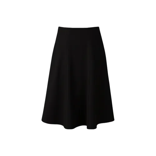 CLEANFLOW Черная Женская Повседневная Длинная Юбка
