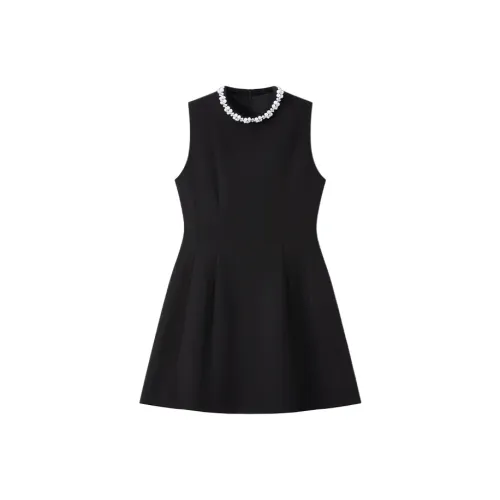 CPAURA Без рукавов Платье Женское Черное