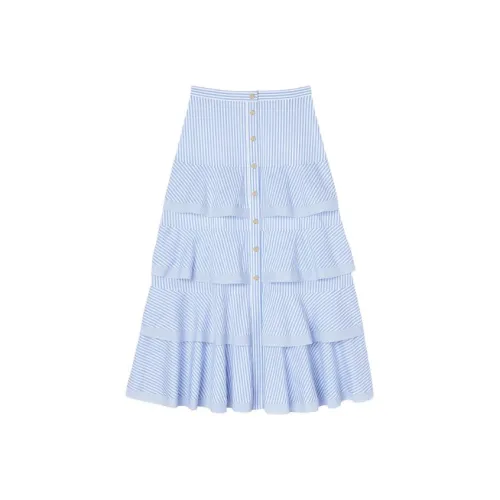 Sandro Повседневный Длинный Юбка Женские Небесно-голубой
