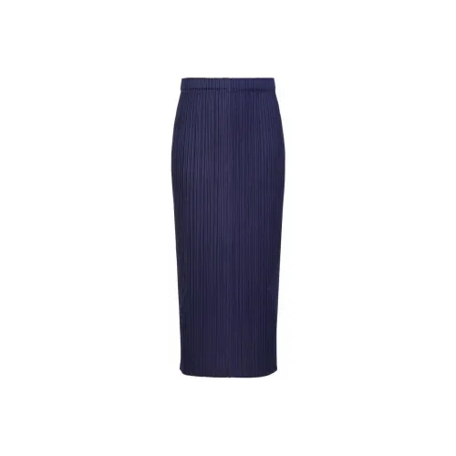 PLEATS PLEASE ISSEY MIYAKE Темно-синий Женские Повседневные длинные юбки