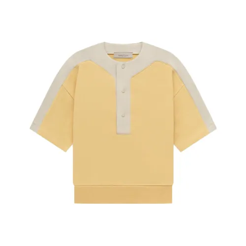 Fear of God ESSENTIALS Drop2 SS23 T-Shirt KIDS Terry Baseball Henley Light Tuscan Light Yellow Baby