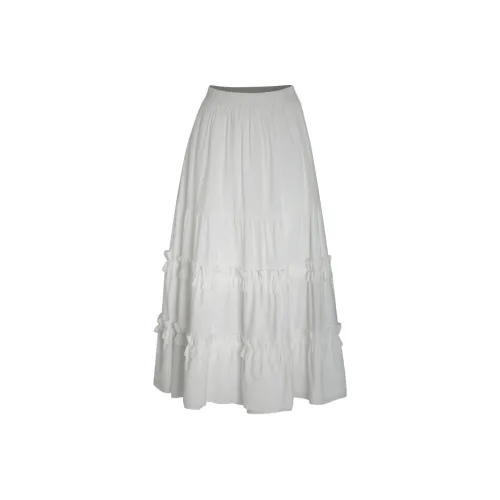 Little Pull Повседневный Длинный Юбка Женская Белая