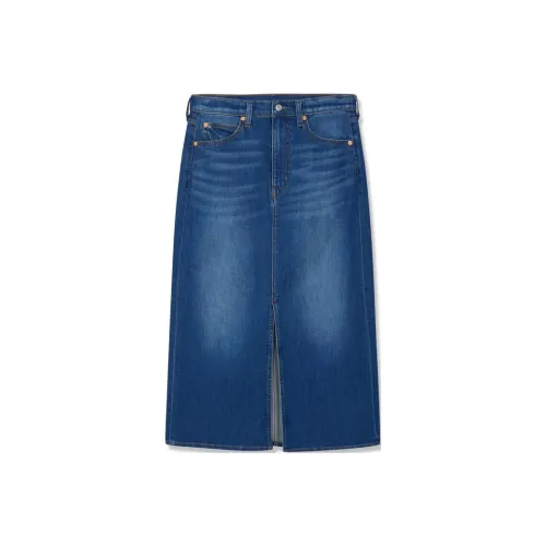 Levi's Повседневный Длинный Юбка Женская Синяя