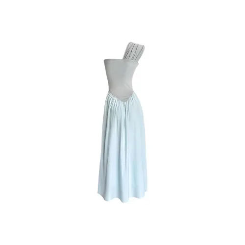 IQC Без рукавов Платье Женское Синий Серый