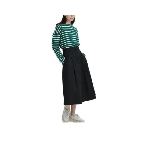 UNIQLO Черные Женские Повседневные Длинные Юбки