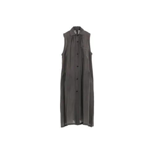 Yohji Yamamoto Серые Женские Платья без Рукавов