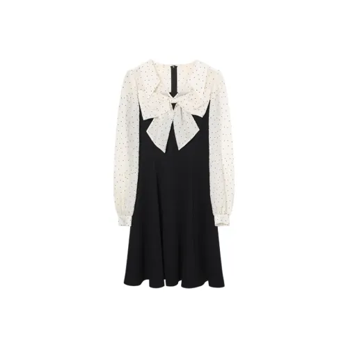 Pit Длинный рукав Платье Женское Черное