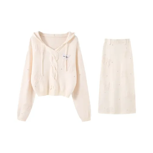 ANDN Сливочный Женские Комплекты с юбкой