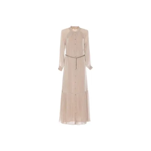 MICHAEL KORS MMK Длинное платье с длинными рукавами женское бежевый