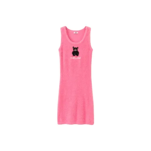 CHUU Без рукавов Платье Женское Фуксия