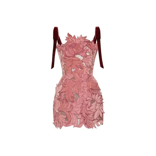 Oscar De La Renta SS24 Slip Платье Женское Темно-розовый