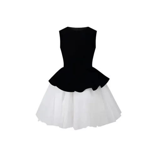 MO VOICE Без рукавов Платье Женское Черное