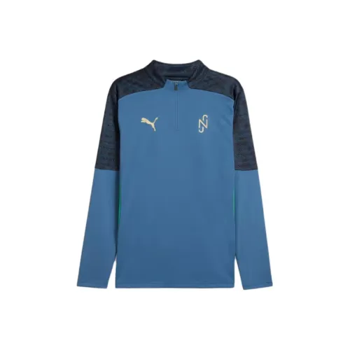 PUMA Толстовка Неймар JR с полукруглым вырезом синяя для детей от 3 до 7 лет