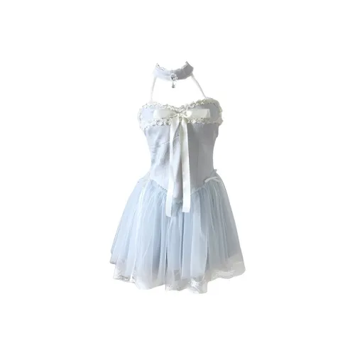 SECFLY OFFICIAL Без рукавов Платье Женское Светло-Синий