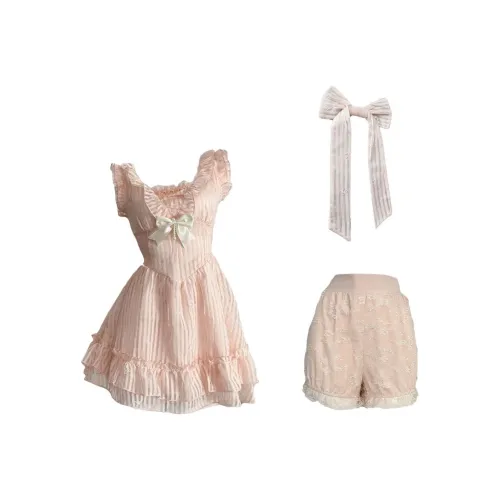 VKXOW Без рукавов Платье Женское Розовое