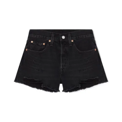 Levis Женские джинсовые шорты черного цвета