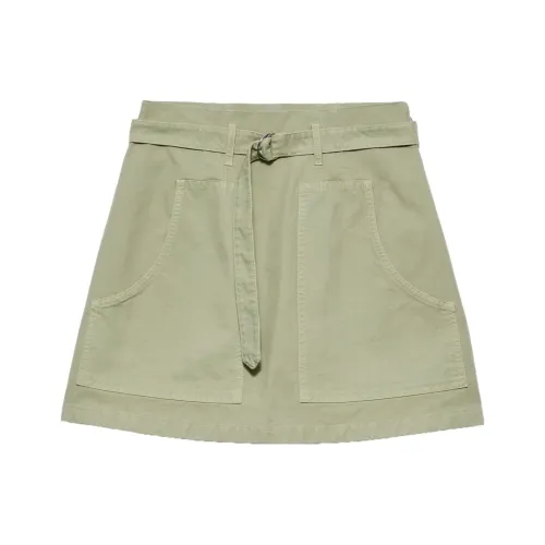 PRADA FW24 Повседневные короткие юбки Женские Зеленый
