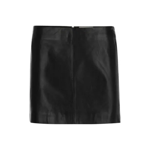 SportMax Черные Женские Кожаные Короткие Юбки