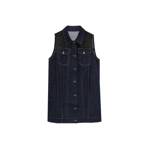 ONLY Без рукавов Платье Женское вымытый деним синий