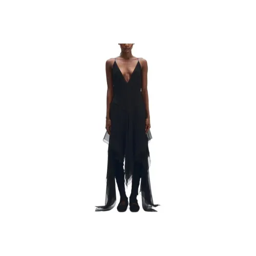 Ann Demeulemeester SS25 Slip Платье Женское Черное
