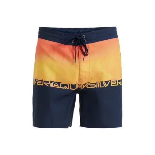 Quiksilver Оранжевые Черные Мужские Плавательные Шорты