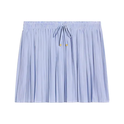 CELINE Плиссированный Пижамный Юбка В Полосатый Хлопок Повседневная Короткая Юбка Женская Светло-фиолетовая