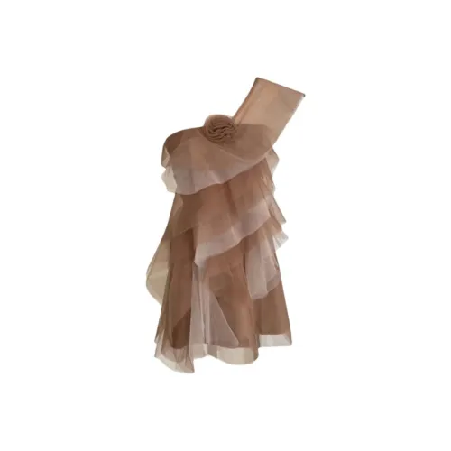 MO VOICE Slip Платье Женское Коричневое