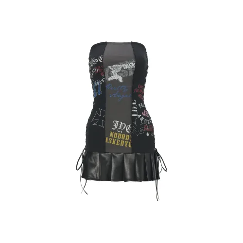 JYOSEI Без рукавов Платье Женское Черное