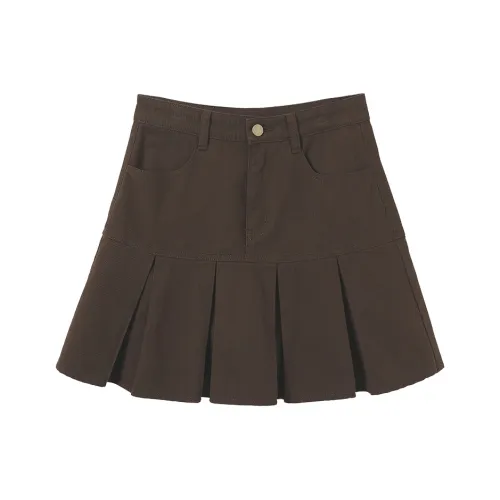 XIANGYING Повседневные короткие юбки Женские Кофе