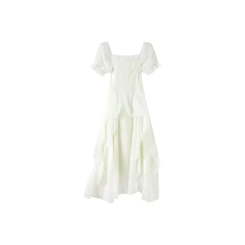 Local Gal Короткий рукав Платье Женское Белое