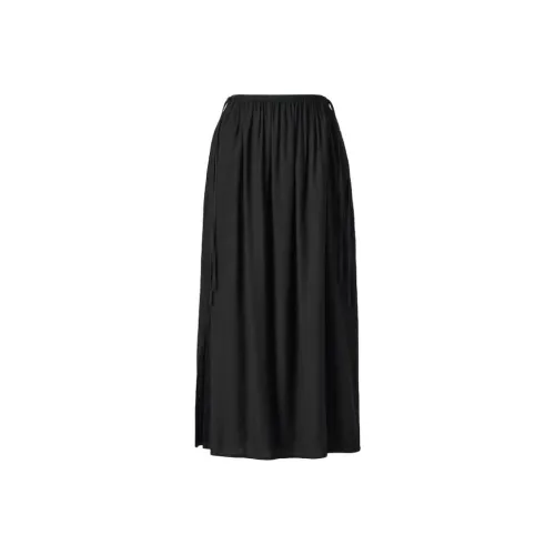 UNIQLO Повседневная длинная юбка женская черная