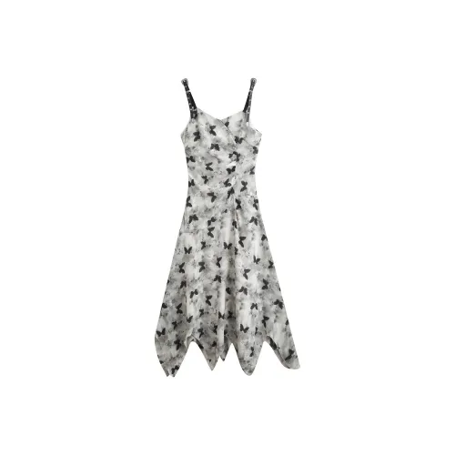 MENGXIAOQI Slip Платье Женское Серое