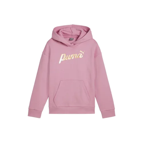 PUMA ESS+ ScriptMetallic Свитшот Светло-розовый Подростки