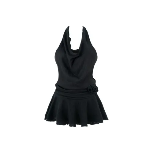 PLANE DRIFT Без рукавов Платье Женское Черное