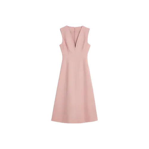 Yiner Без рукавов Платье Женское Таро Розовый