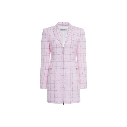 Alessandra Rich SS24 Длинное платье с длинными рукавами женское светло-розовое