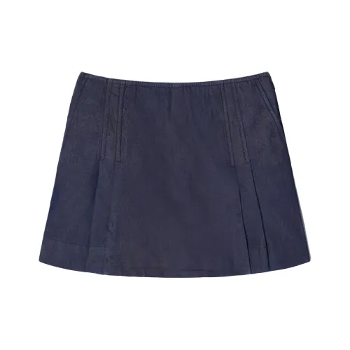 Tory Burch Джинсовые короткие юбки Женские Темный джинсовый синий