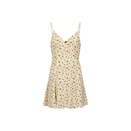 URBAN REVIVO Boho Style Slip Платье Женское Бежевый Желтый С принтом