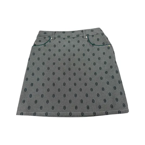 HERMES Джинсовые короткие юбки Женские Серый Синий