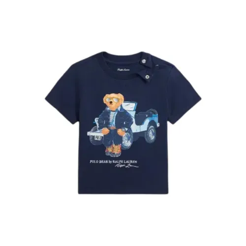 Polo Ralph Lauren T-рубашка Детская одежда Медведь Хлопок Джерси Tee Blue Baby